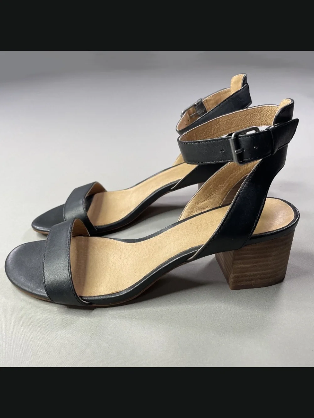 Madewell Shoes Womens 8.5 black brown leather block heel sandals boho indie
